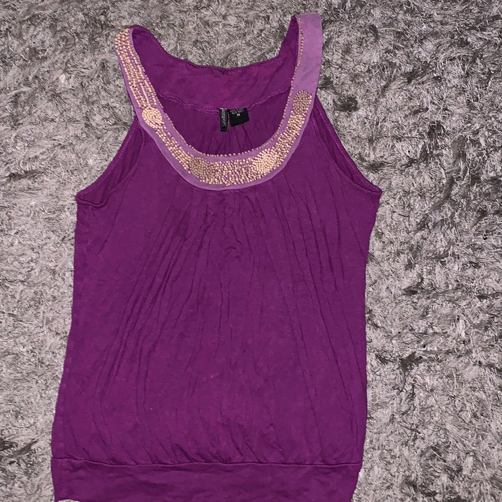 Purple Bead Tank Top